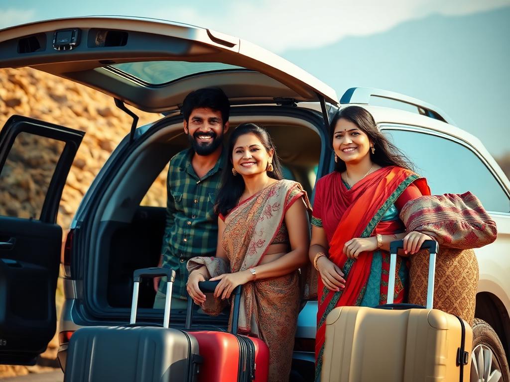 Happy family travelling with Koundinya Travels